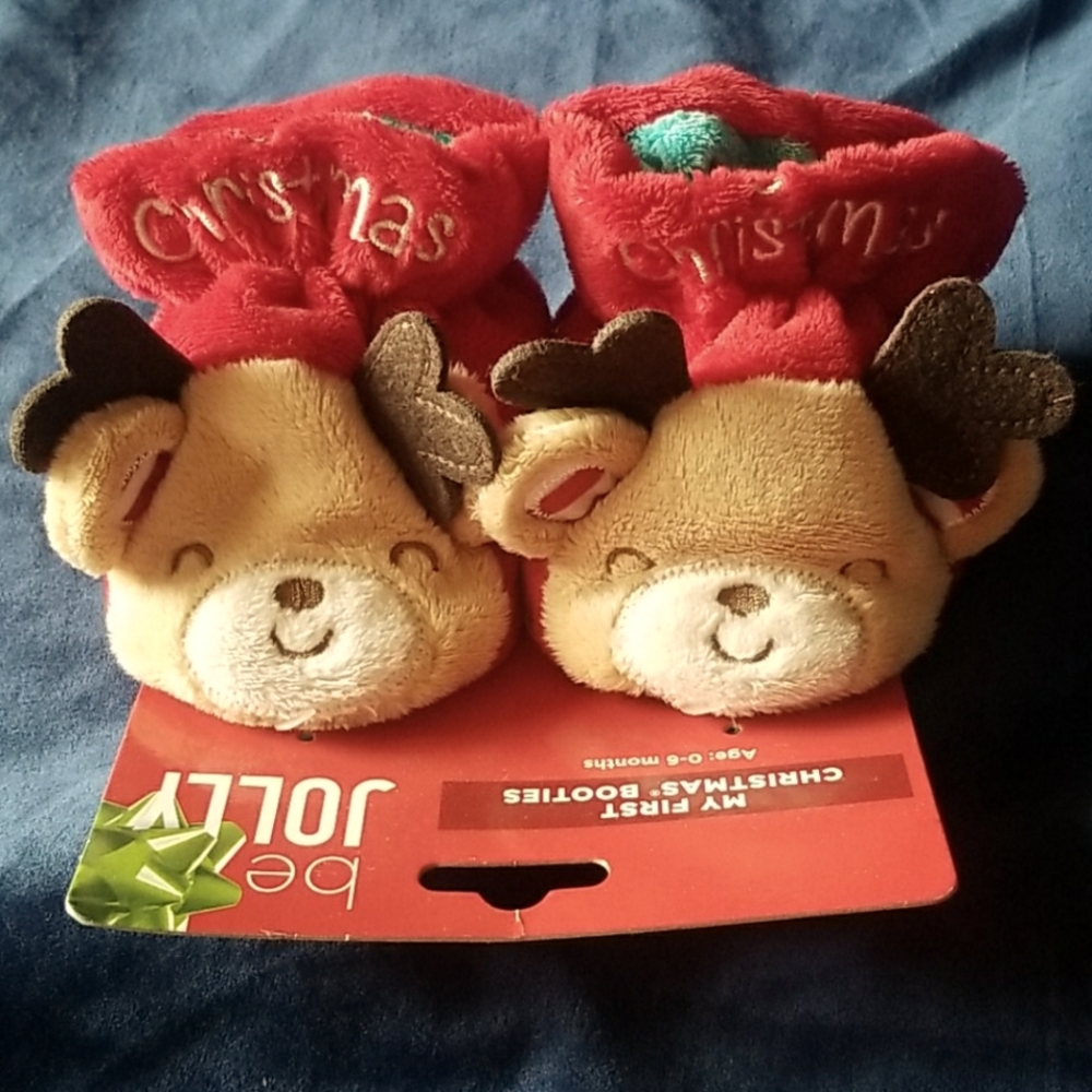 My 1st Christmas Baby Booties